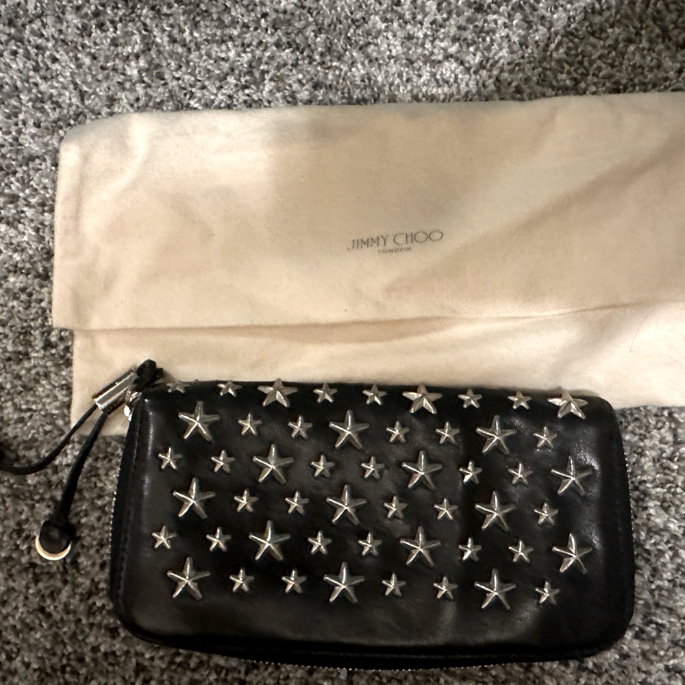 Jimmy Choo Studded Zip Around Wallet